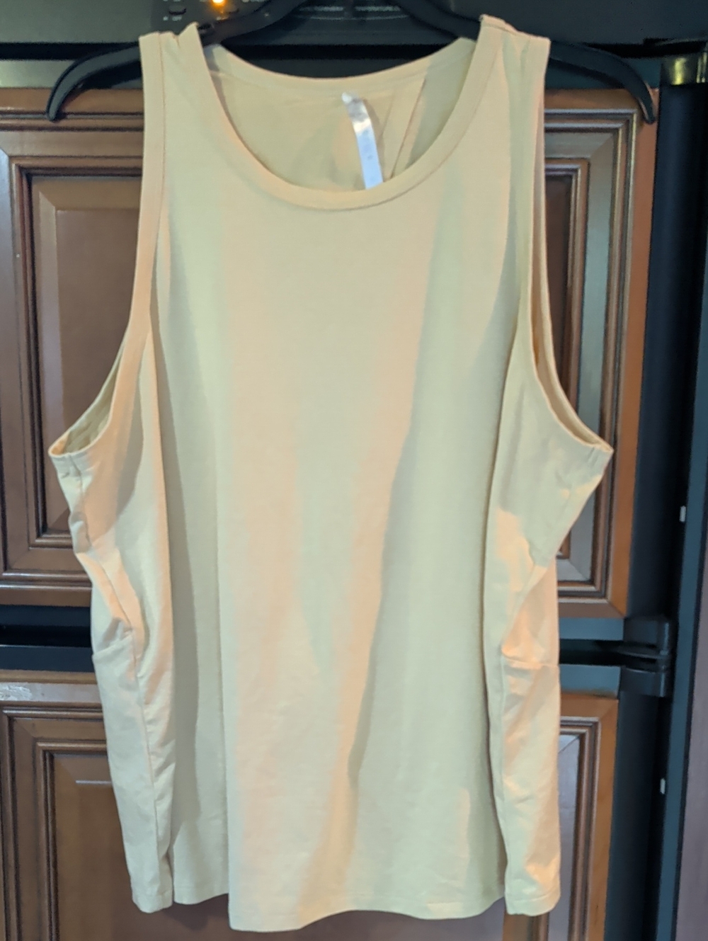 Fabletics Light Yellow Tan Scoop Neck Tank